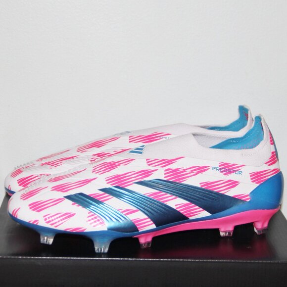 Adidas Predator Elite Laceless LL FG Cleats Mens 6.5 7 7.5 8 White Pink Blue main image 4